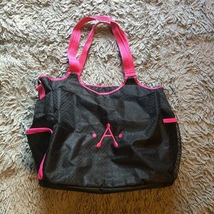 Thirty One Gym Bag Monogrammed A Pink/Black